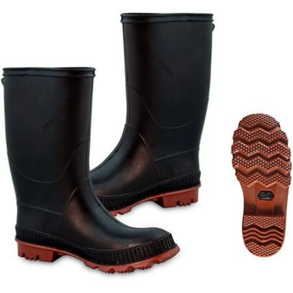 Black Rubber Galoshes Rain Boots 5